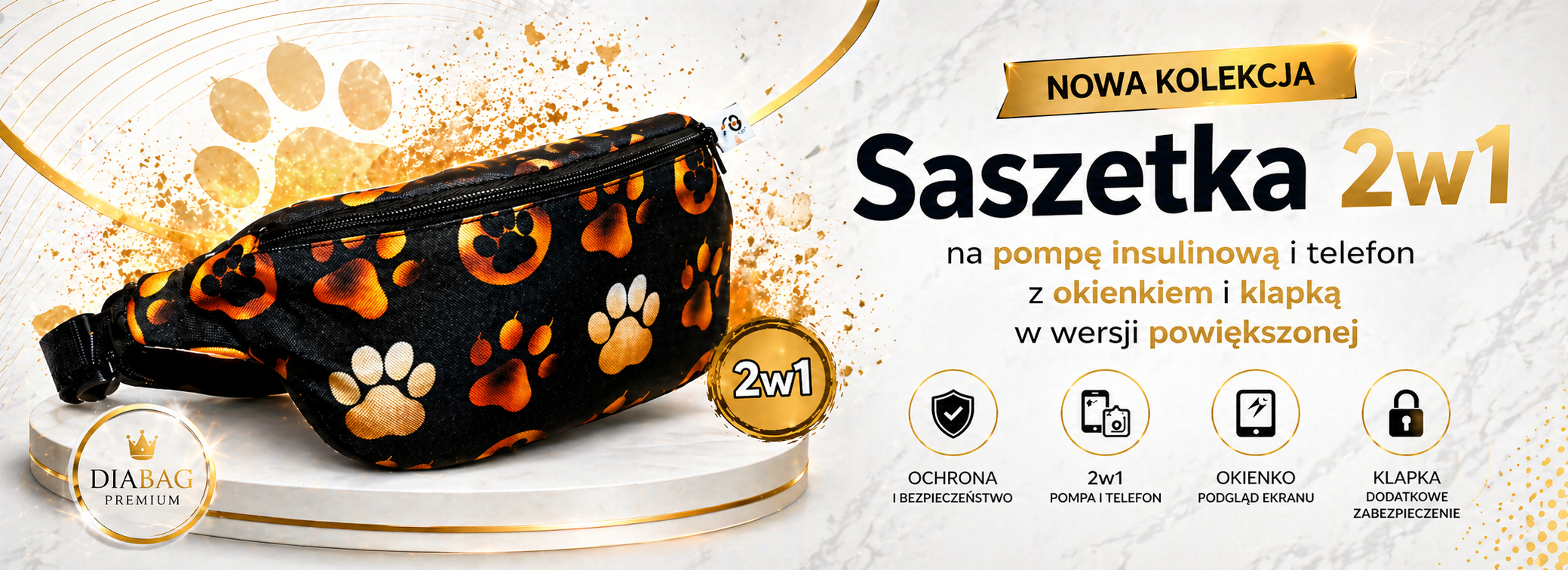 Nowa kolekcja Saszetki 2w1 na pompę insulinowa i telefon w wersji powiększonej