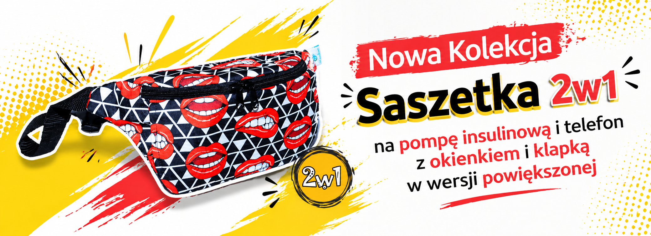 Saszetka na pompę insulinową I telefon Usta